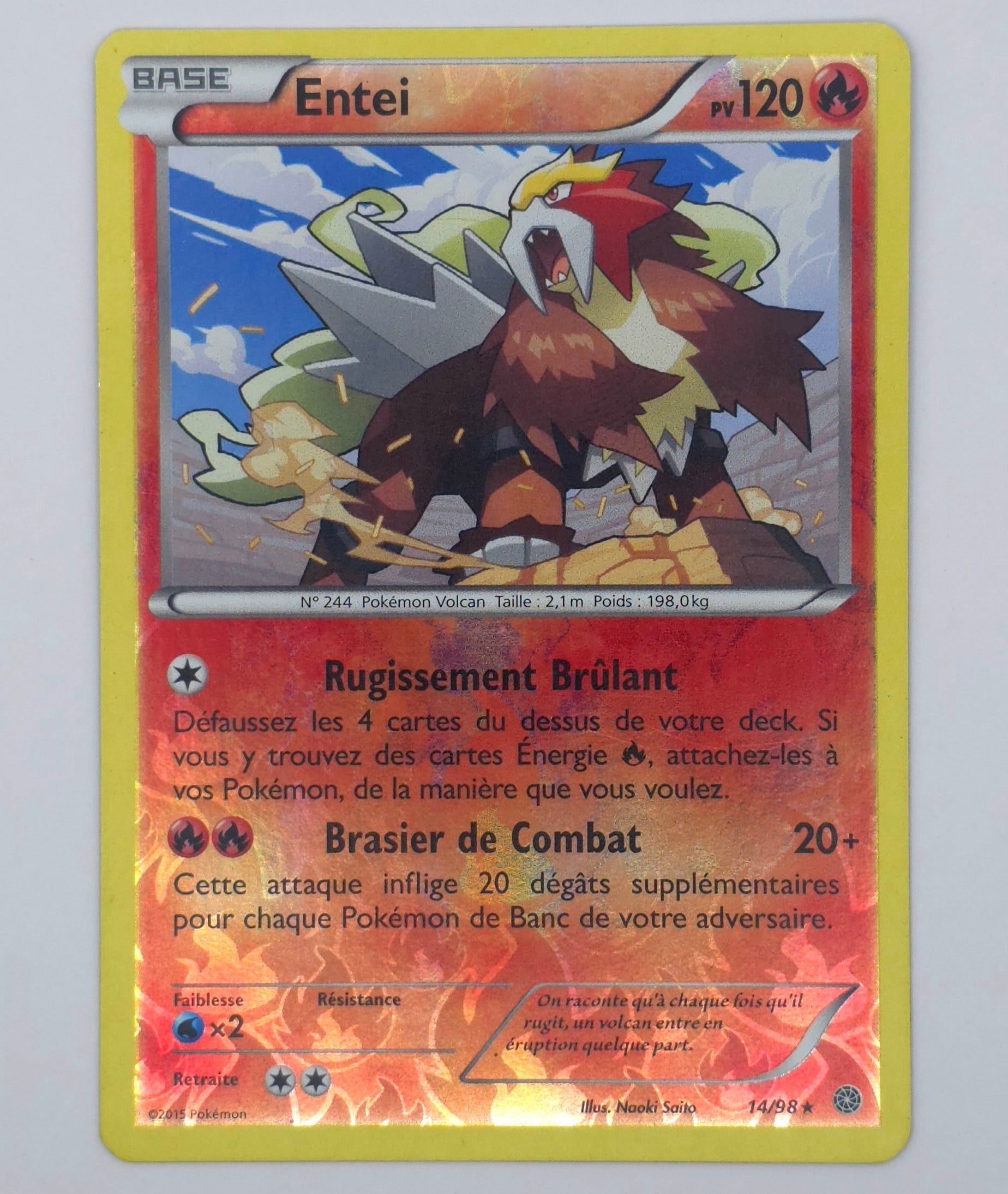 Carte Pokémon – Entei Holo (XY – Origines Antiques 2015 – 14/98) – FR