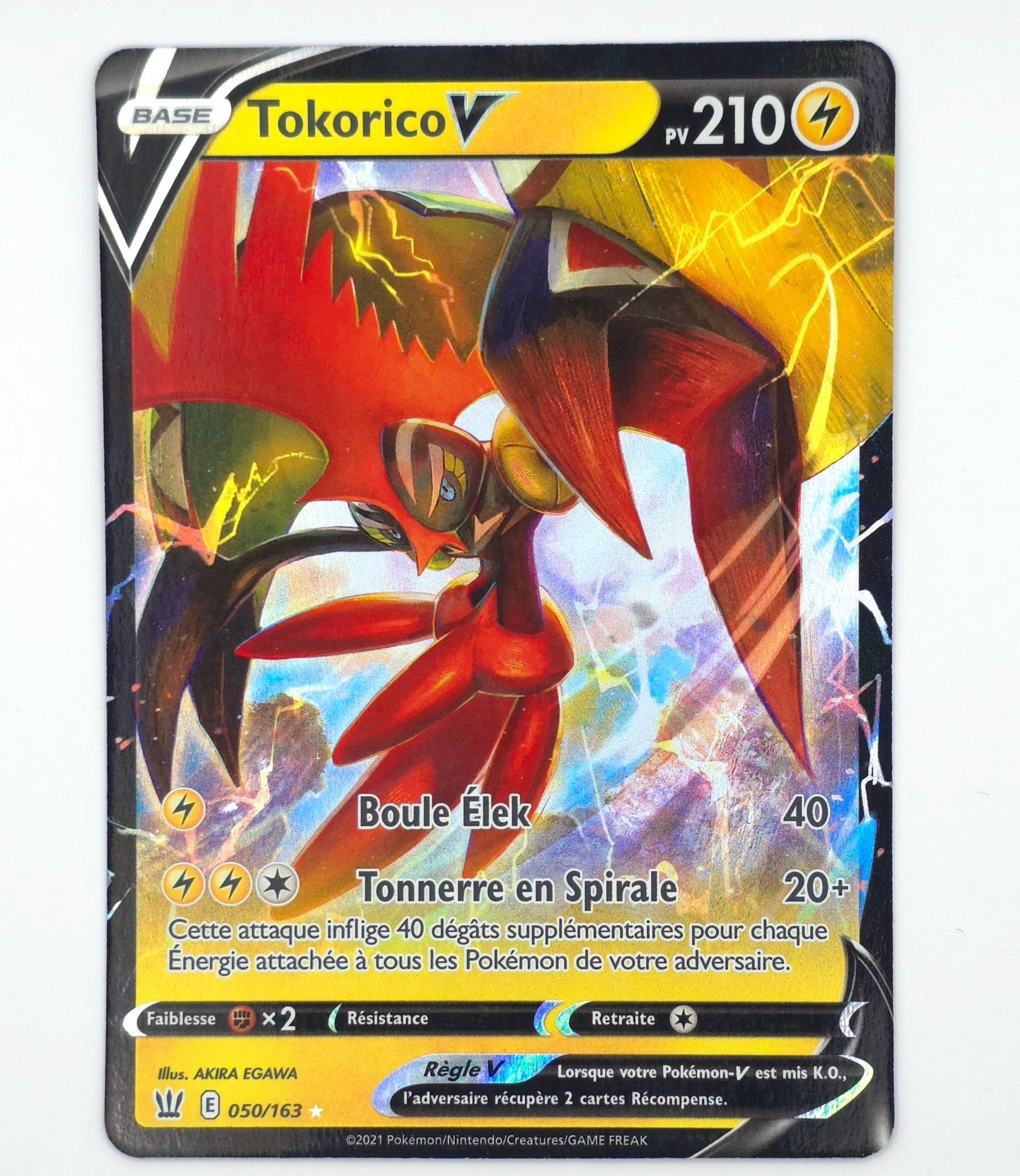 Carte Pokémon – Tokoriko V Holo (Épée & Bouclier EB05 – Styles de Combat 2021 – 050/163) – FR