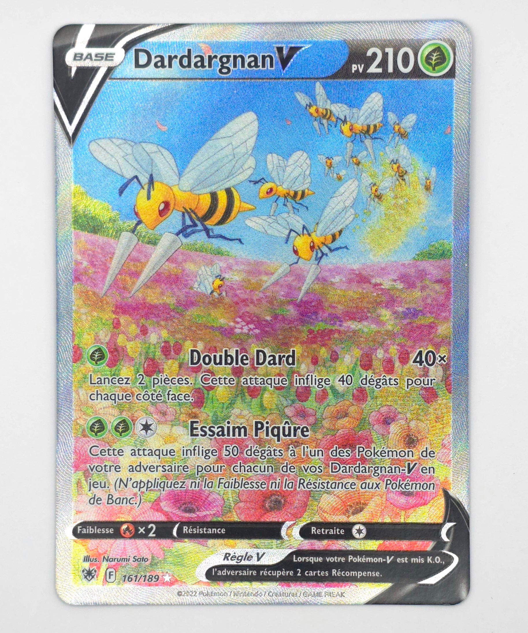 Carte Pokémon – Dardagnan V Full Art Holo (Épée & Bouclier – Astre Radieux 2022 – 161/189) – FR