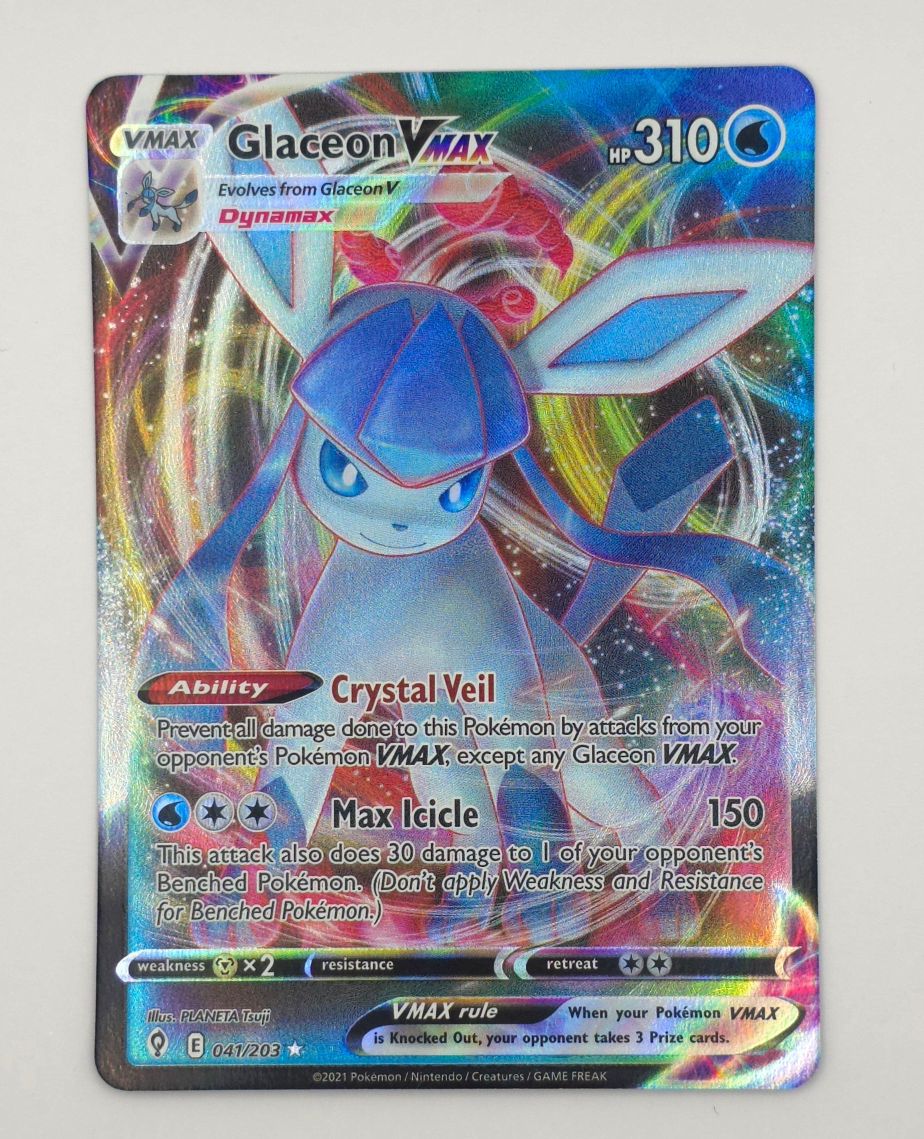 Carte Pokémon – Glaceon VMAX Holo (Épée & Bouclier – Évolution Céleste 2021 – 041/203) – ENG