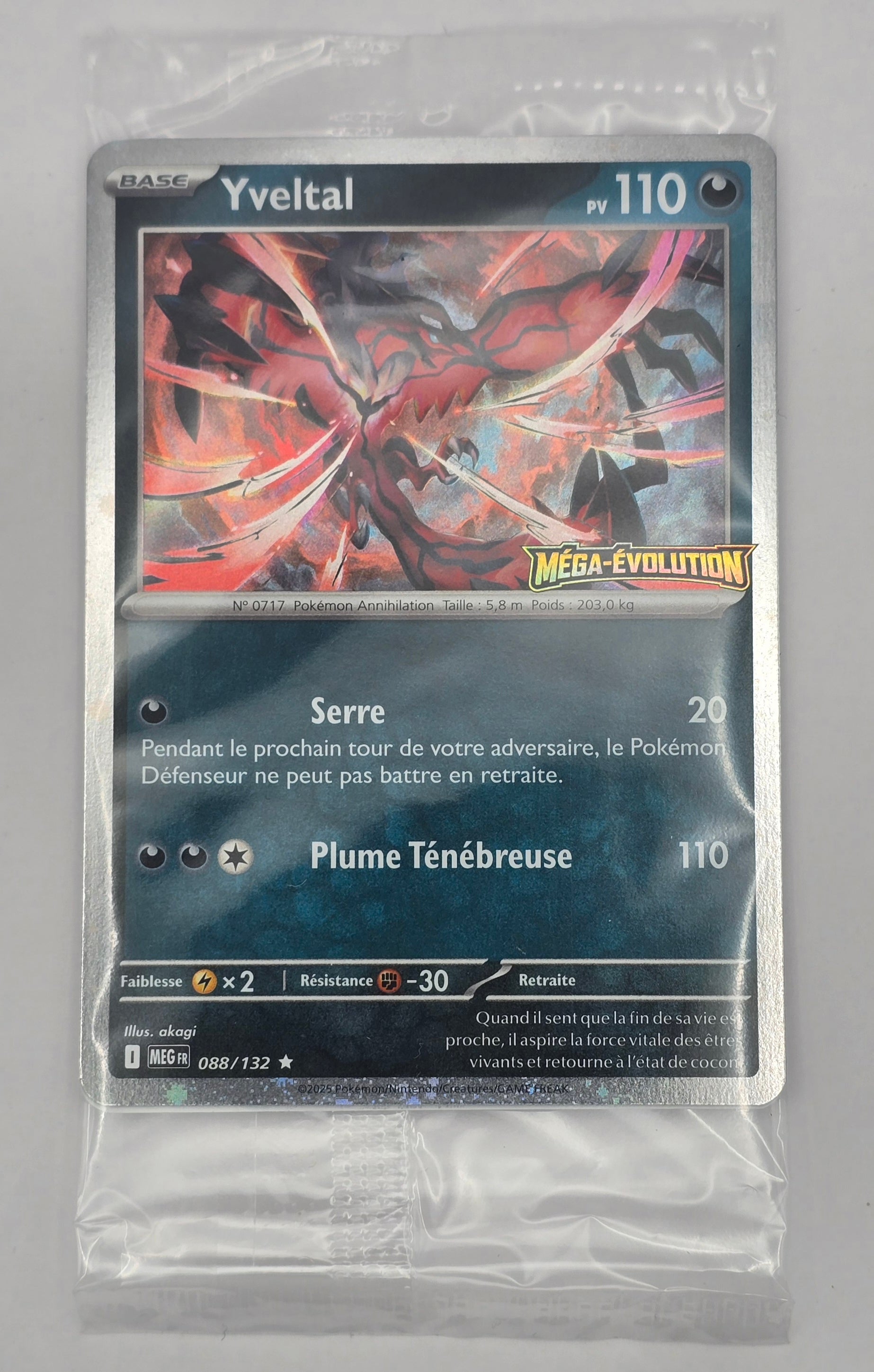 Carte Pokémon – Yveltal 088/132 – Stamp Méga-Évolution (ME01) – Neuf sous blister