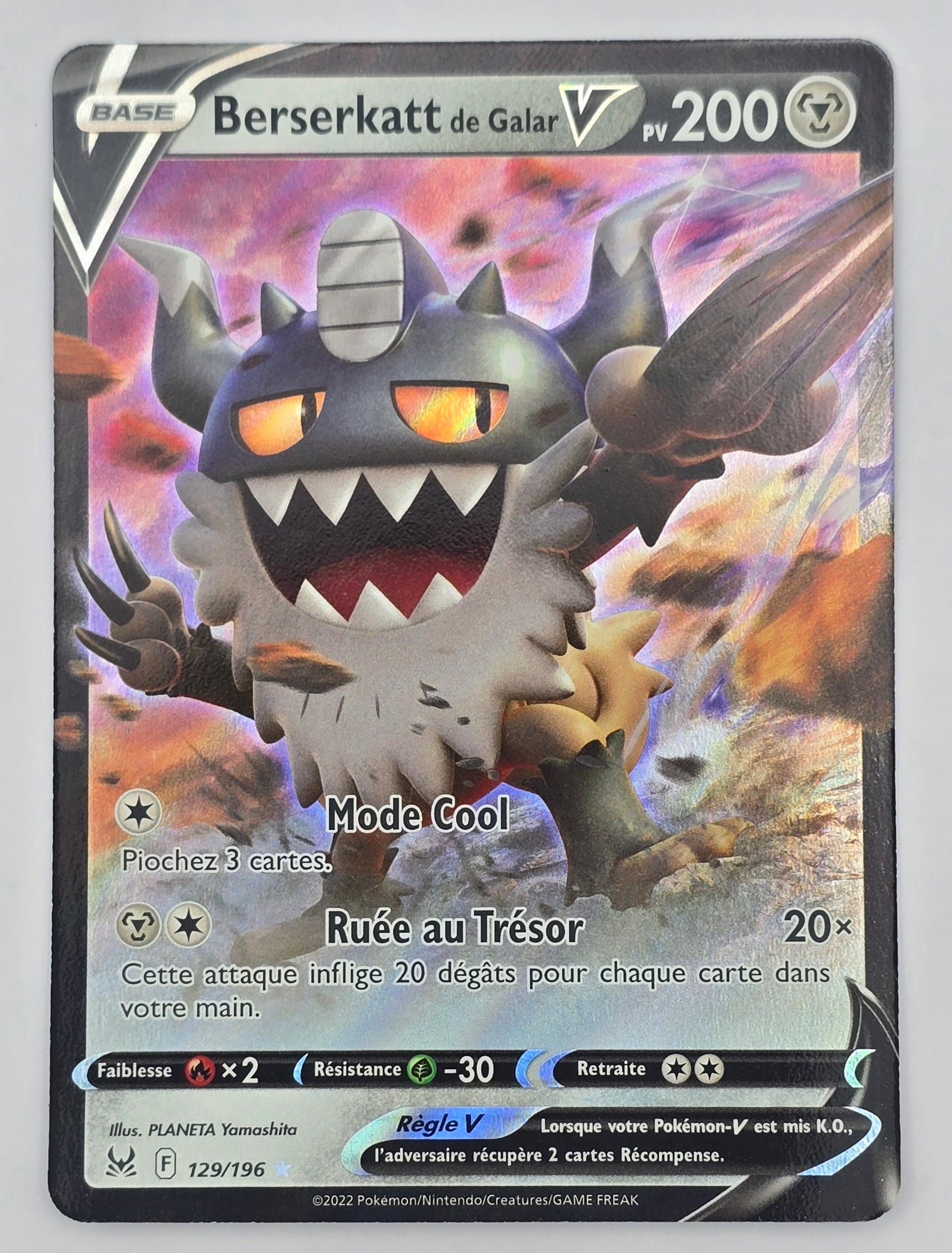 Carte Pokémon – Berserkatt de Galar V 129/196 – Origines Perdues EB11 - FR