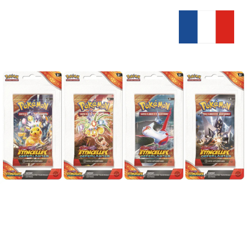 Artset 4 Boosters sous Blister – Pokémon Écarlate & Violet : Étincelles Déferlantes (EV08) – FR