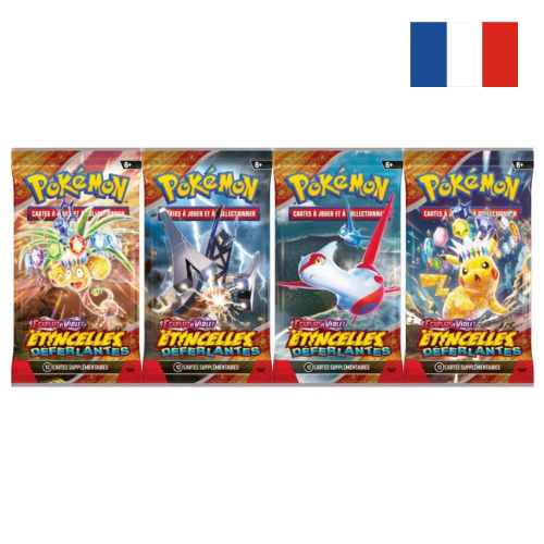 Artset 4 Boosters Pokémon – Écarlate & Violet : Étincelles Déferlantes (EV08) – FR