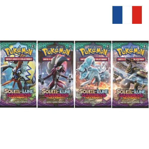 Artset 4 Boosters Pokémon – Soleil & Lune : Gardiens Ascendants – FR