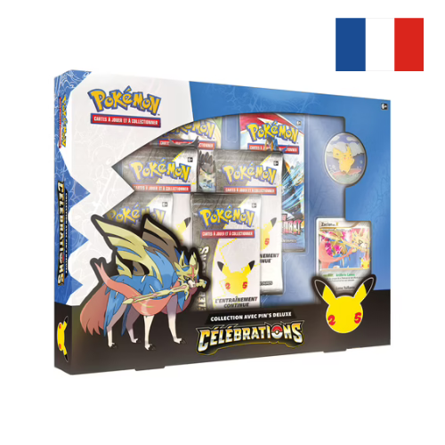 Coffret Pokémon – Zacian Collection Célébrations avec Pin’s Deluxe (FR)