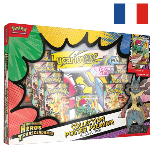 Coffret Pokémon Héros Transcendants ME2.5 Collection Poster Méga-Lucario - FR