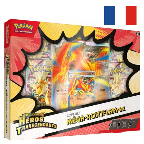 Coffret Pokémon Héros Transcendants ME2.5 Méga-Roitiflam Ex - FR