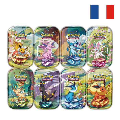 Boîte Mini Tin Pokémon Évolutions Prismatiques EV8.5 – FR (illustration aléatoire)