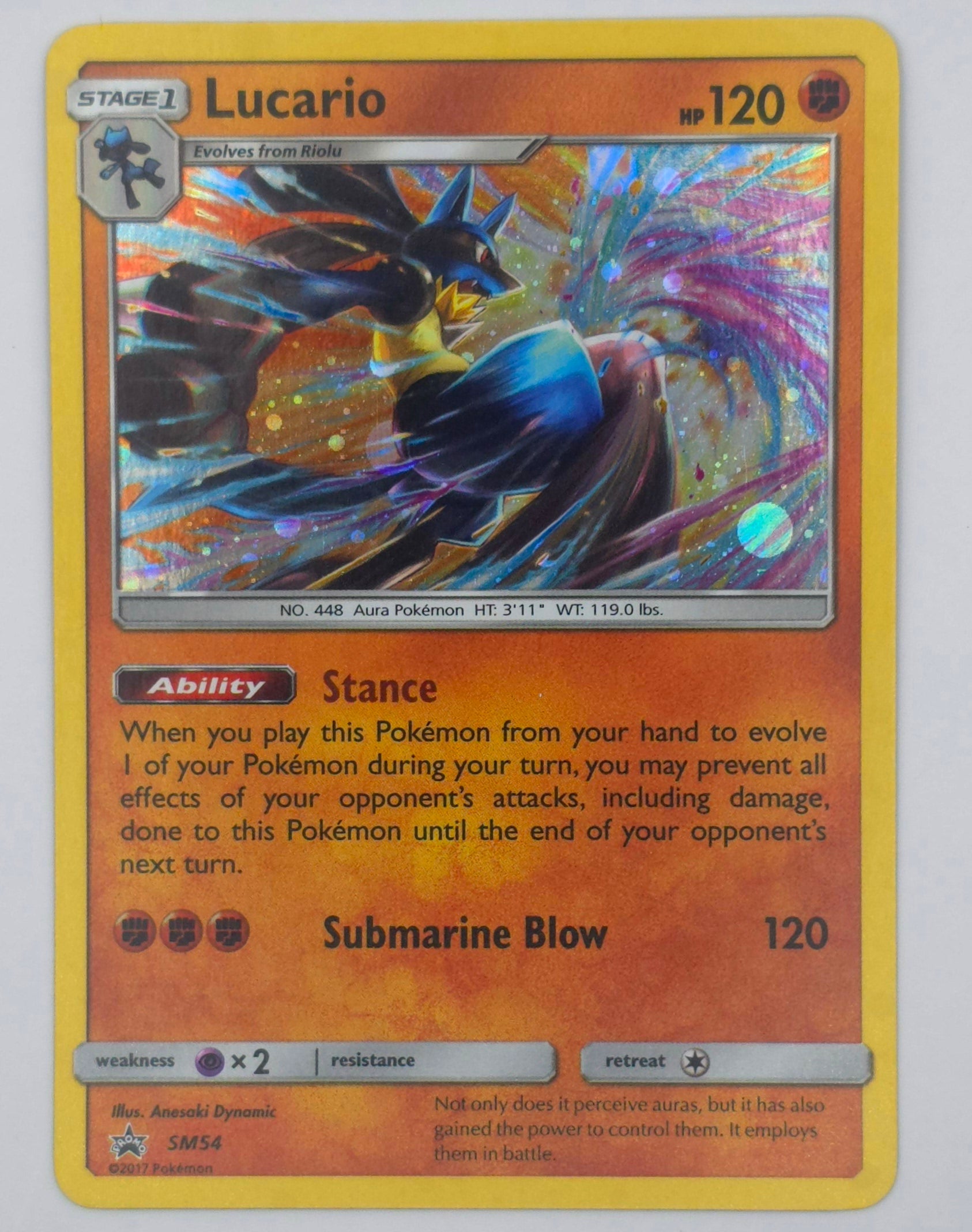 Carte Pokémon – Lucario Holo (Promo SM54 – 2017) – FR