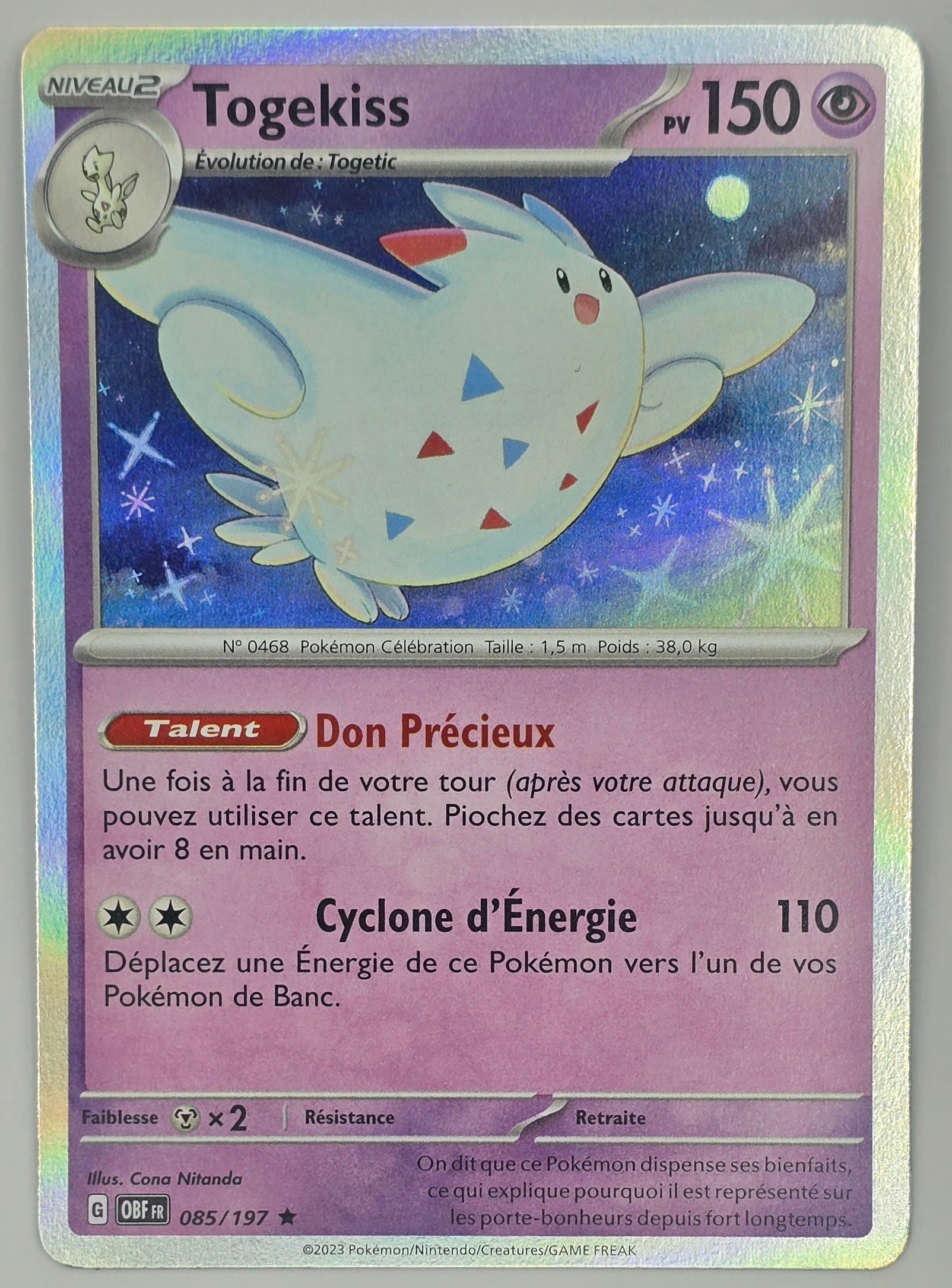 Carte Pokémon - Togekiss 095/197 Flammes Obsidiennes (EV03) - FR