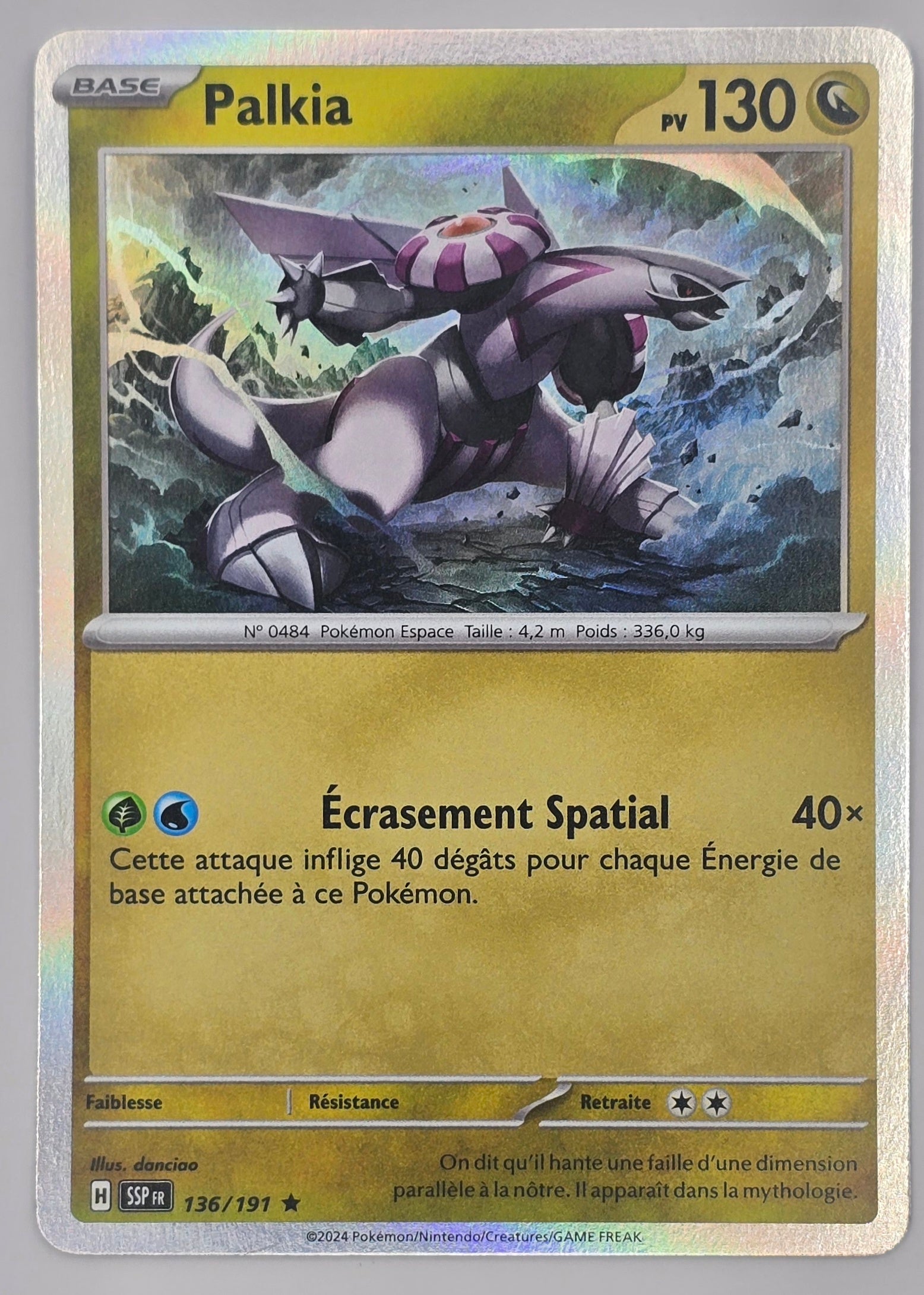 Carte Pokémon - Palkia 136/191 Etincelles Déferlantes (EV08) - FR