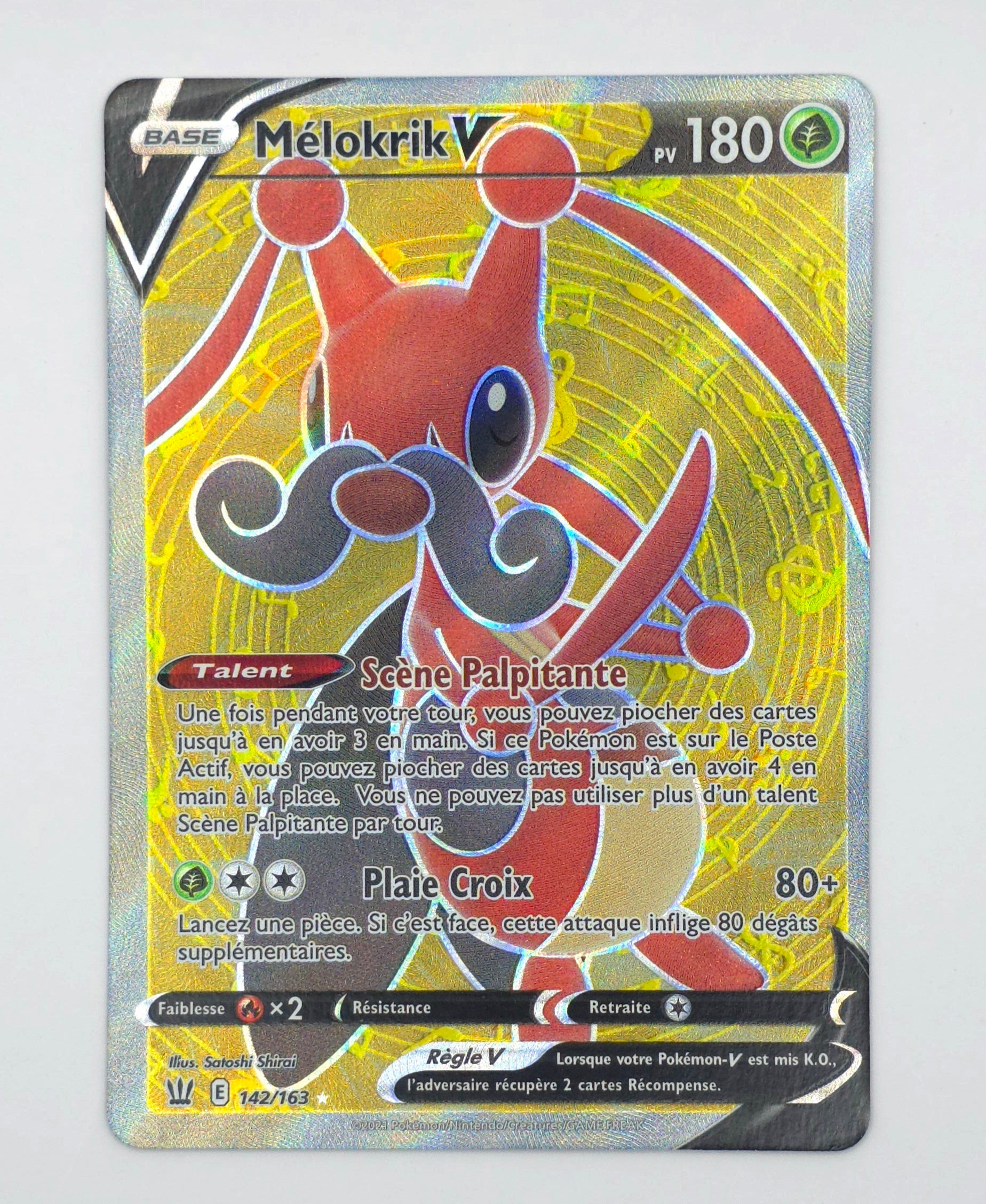 Carte Pokémon – Mélokrik V Full Art Holo (Épée & Bouclier EB05 – Styles de Combat 2021 – 142/163) – FR