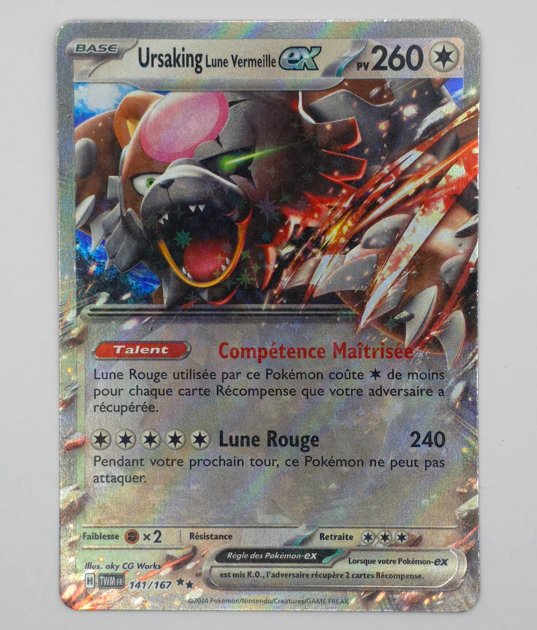 Carte Pokémon – Ursaking EX Holo (Mascarade Crépusculaire 2024 – 141/167) – FR
