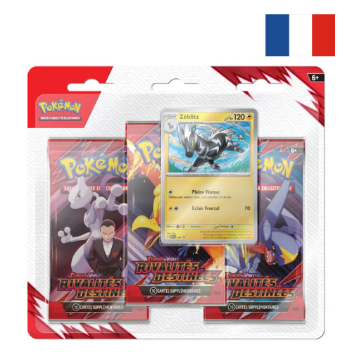 3-Pack Pokémon Écarlate & Violet – Rivalités Destinées – Zéblitz (FR)