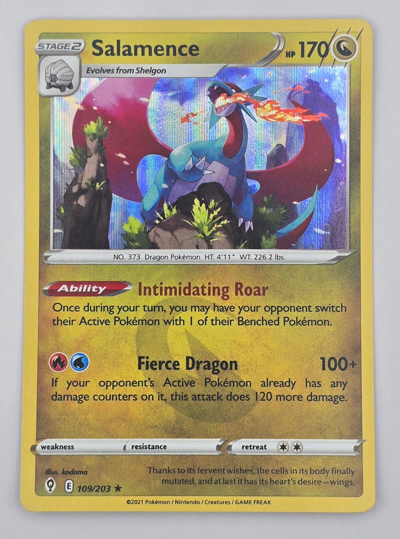 Carte Pokémon – Salamence 109/203 ENG - Evolving skies