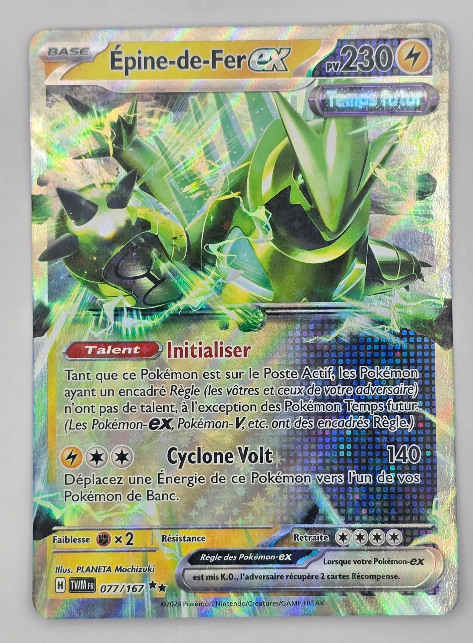 Carte Pokémon –  Épine-de-Fer EX 077/167 - Mascarade Crépusculaire (EV06) - FR